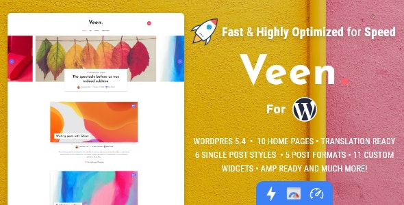 Download free Veen v1.2.3 – Minimal & Lightweight Blog for WordPress