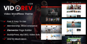Download free VidoRev v2.9.9.9.6.1 – Video WordPress Theme