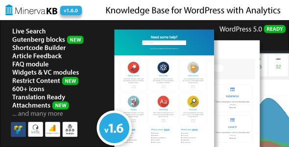 Download free MinervaKB v1.6.7 – Knowledge Base for WordPress with Analytics