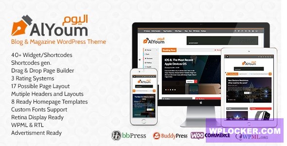 Download free AlYoum v6.0.1 – Retina Magazine and Blog WordPress Theme