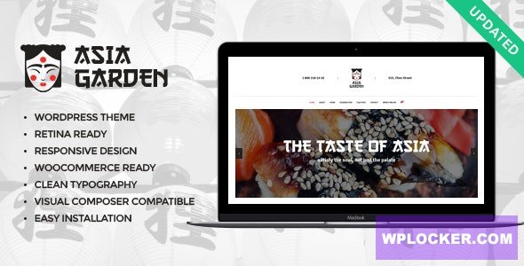 Download free Asia Garden v1.2 – Asian Food Restaurant WordPress Theme