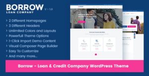Download free Borrow v1.5.0 – Loan Company Responsive WordPress Theme