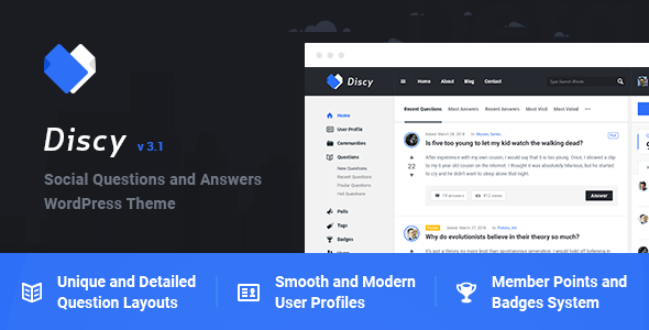 Download free Discy v4.1 – Social Questions and Answers WordPress Theme