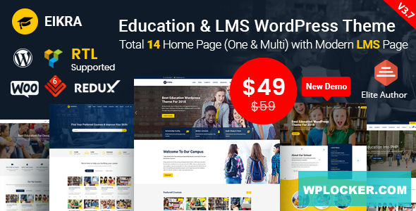 Download free Eikra Education v3.9 – Education WordPress Theme