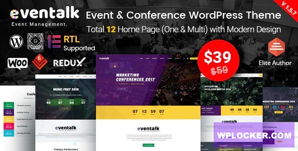 Download free EvnTalk v1.6.2 – Event Conference WordPress Theme