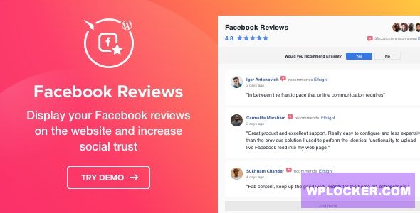 Download free Facebook Reviews v1.2.0 – Facebook Reviews plugin