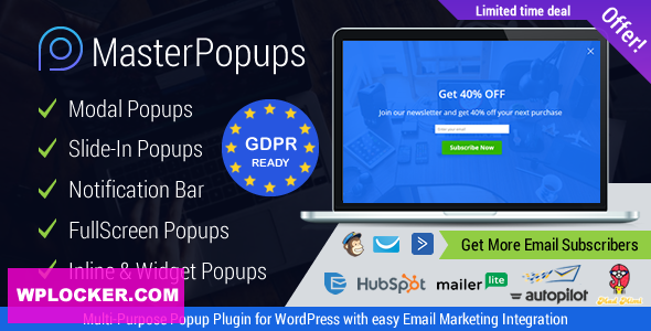 Download free Master Popups v3.4.4 – Popup Plugin for Lead Generation