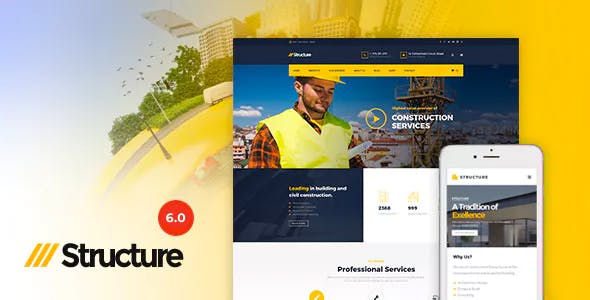 Download free Structure v6.9.1 – Construction WordPress Theme
