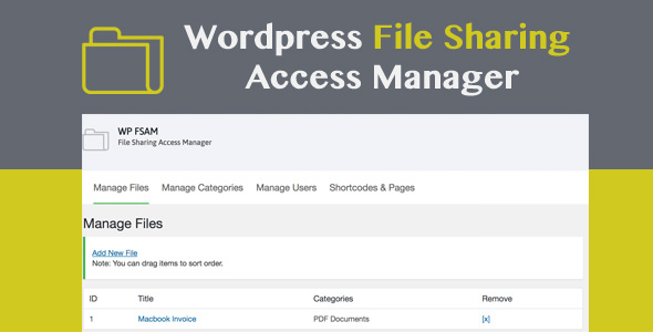 Download free WP FSAM v1.1 – File Sharing Access Manager