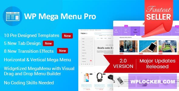 Download free WP Mega Menu Pro v2.1.3 – Responsive Mega Menu Plugin
