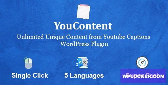 Download free YouContent v1.0 – Unlimited Unique Content Generator from Youtube Captions