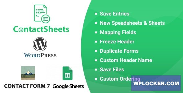 Download free ContactSheets v1.8 – Contact Form 7 Google Spreadsheet Addon