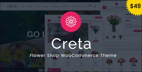 Download free Creta v4.9 – Flower Shop WooCommerce WordPress Theme