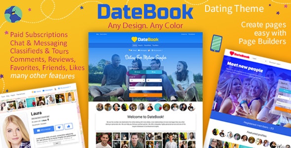 Download free DateBook v4.2 – Dating WordPress Theme