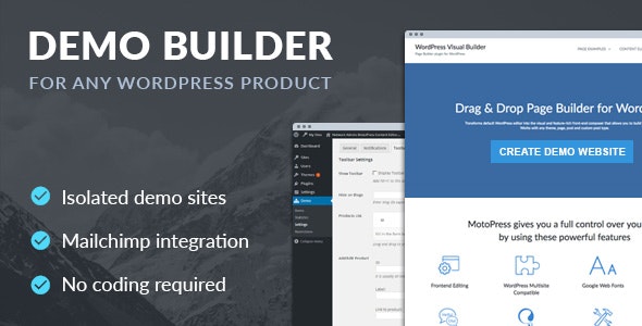 Download free Demo Builder for any WordPress Product v1.7.0