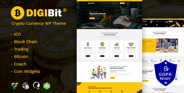 Download free DigiBit v1.6 – Cryptocurrency Mining WordPress Theme