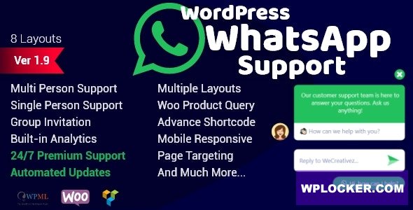 Download free WordPress WhatsApp Support v1.9.6