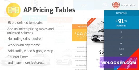 Download free AP Pricing Tables v1.0.3 – Responsive Pricing Table Builder Plugin for WordPress