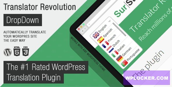Download free Ajax Translator Revolution v2.1 – DropDown WP Plugin
