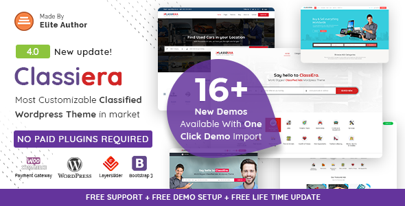 Download free Classiera v4.0.13 – Classified Ads WordPress Theme