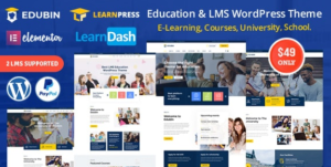 Download free Edubin v6.2.9 – Education LMS WordPress Theme