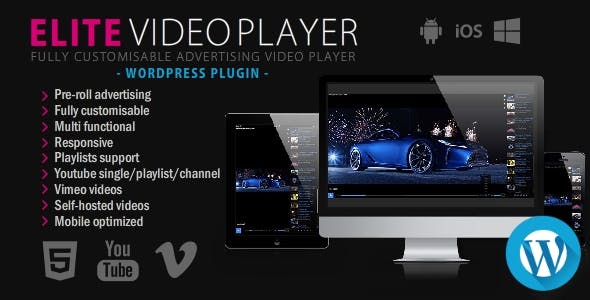 Download free Elite Video Player v6.1 – WordPress plugin