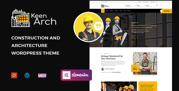 Download free Keenarch v1.0 – Building & Construction WordPress Theme