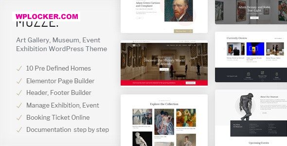 Download free Muzze v1.2.5 – Museum Art Gallery Exhibition WordPress Theme