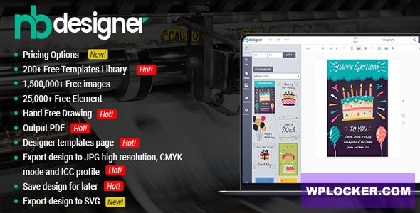 Download free Nbdesigner Pro v2.7.2 – Online Woocommerce Products Designer Plugin
