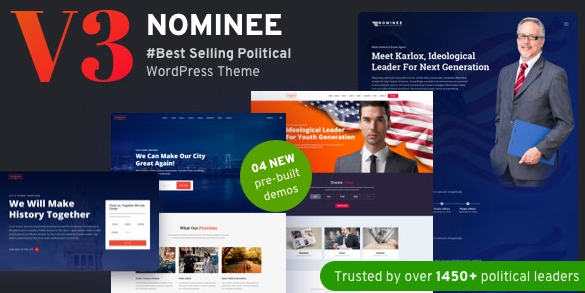 Download free Nominee v3.3.0 – Political WordPress Theme for Candidate/Political Leader
