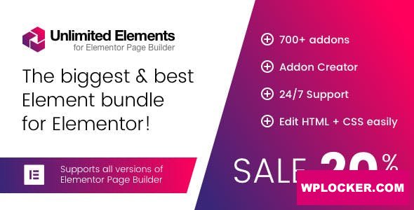 Download free Unlimited Elements for Elementor Page Builder v1.4.42
