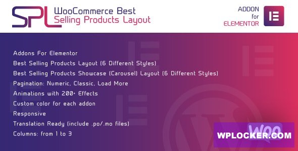 Download free WooCommerce Best Selling Products Layout for Elementor v1.0.0 – WordPress Plugin