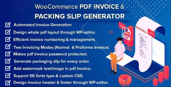 Download free WooCommerce PDF Invoice & Packing Slip Generator v1.4.0