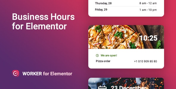 Download free Worker v1.0.1 – Business hours widget for Elementor