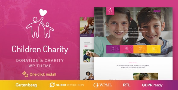 Download free Children Charity v1.1.0 – Nonprofit & NGO WordPress Theme with Donations