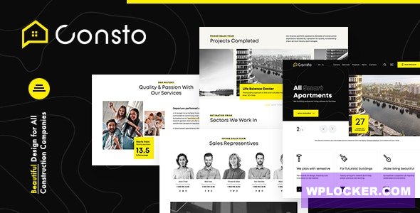 Download free Consto v1.0.1 – Industrial Construction Company Theme