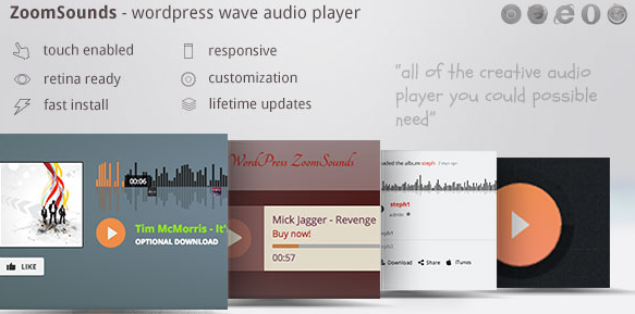 Download free ZoomSounds v5.94 – WordPress Wave Audio Player with Playlist