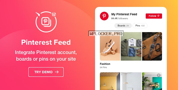 Pinterest Feed v1.2.0 – WordPress Pinterest Feed plugin