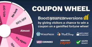 Coupon Wheel For WooCommerce and WordPress v3.3.2