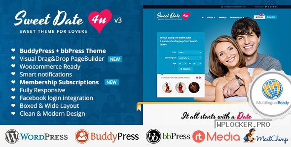 Sweet Date v3.6.0 – More than a WordPress Dating Theme