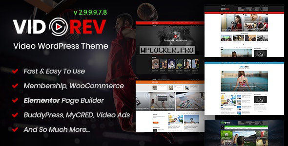 VidoRev v2.9.9.9.7.8 – Video WordPress Theme