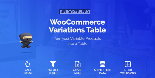 WooCommerce Variations Table v1.3.2