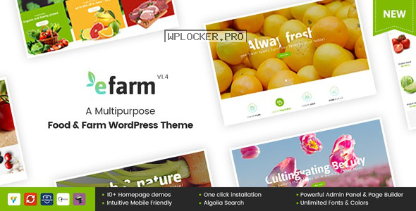eFarm v1.5.8 – A Multipurpose Food & Farm WordPress Theme
