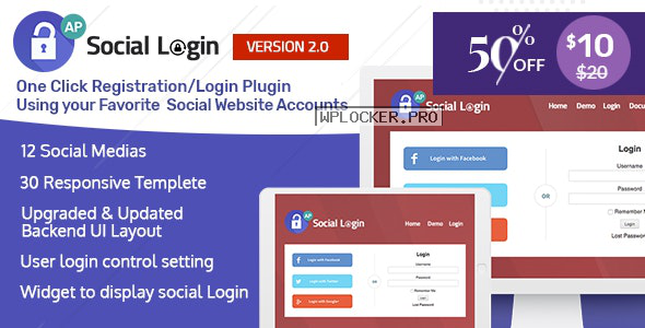 Social Login WordPress Plugin v2.0.5 – AccessPress Social Login