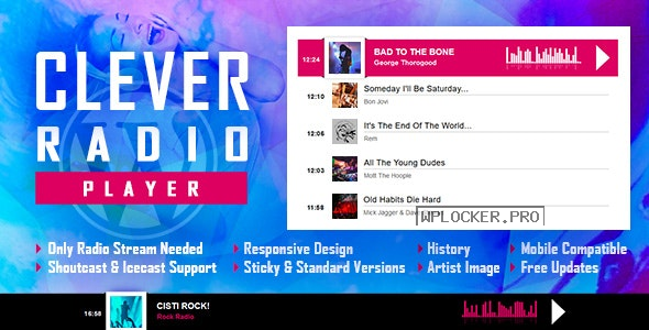 CLEVER v2.0.0 – HTML5 Radio Player With History – Shoutcast and Icecast – WordPress Plugin
