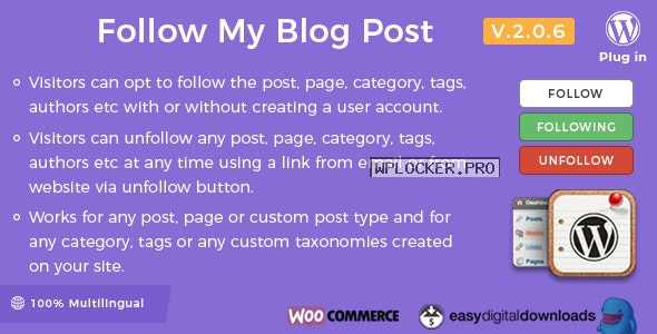 Follow My Blog Post WordPress Plugin v2.0.6