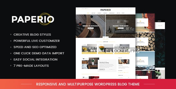 Paperio v1.11 – Responsive and Multipurpose Blog Theme