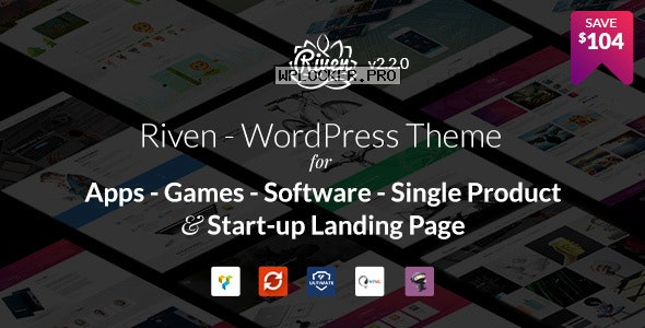 Riven v2.3.6 – WordPress Theme for App, Game, Single Product Landing Page