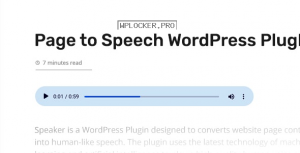 Speaker v3.2.5 – Page to Speech Plugin for WordPress