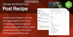 Ultimate Post Recipe v1.0.0 – Responsive WordPress Posts Cooking Recipes plugin
